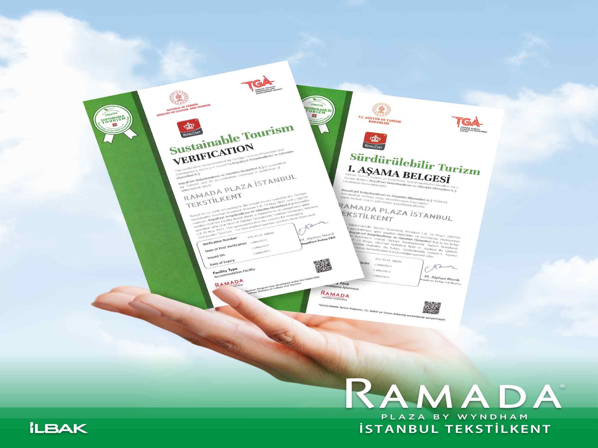 Ramada Plaza By Wyndham has been awarded the Istanbul Tekstilkent Sustainable Tourism Certificate.