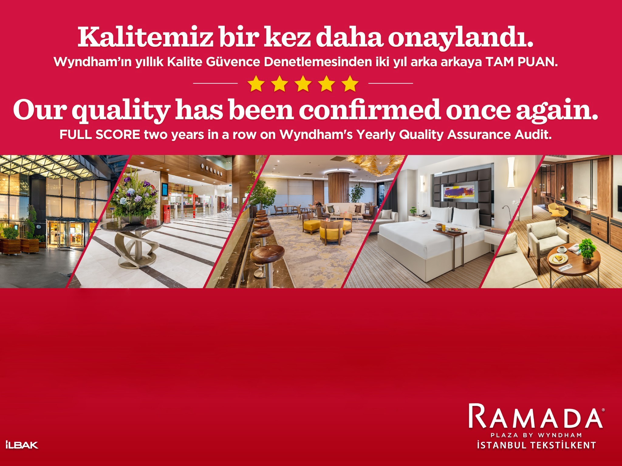Ramada Plaza By Wyndham İstanbul Tekstilkent’e Wyndham’dan tam puan!